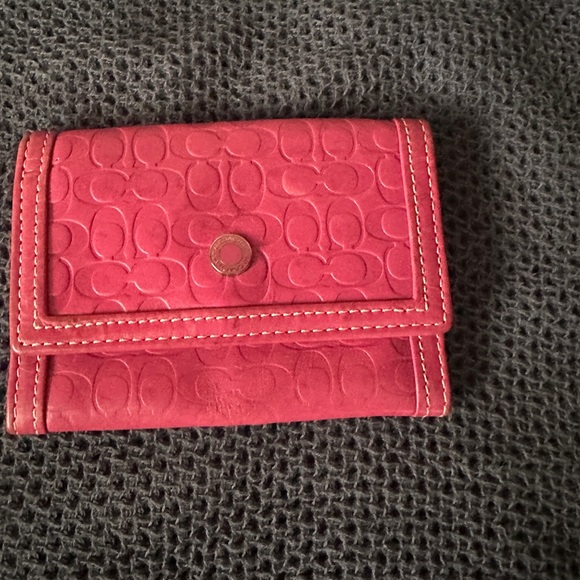 Coach Accessories - Coach Pink Key Card Holder - EUC - with Monogram Embossing